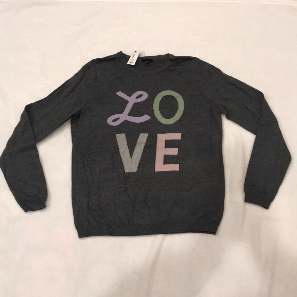 Grey LOVE sweater-The Limited